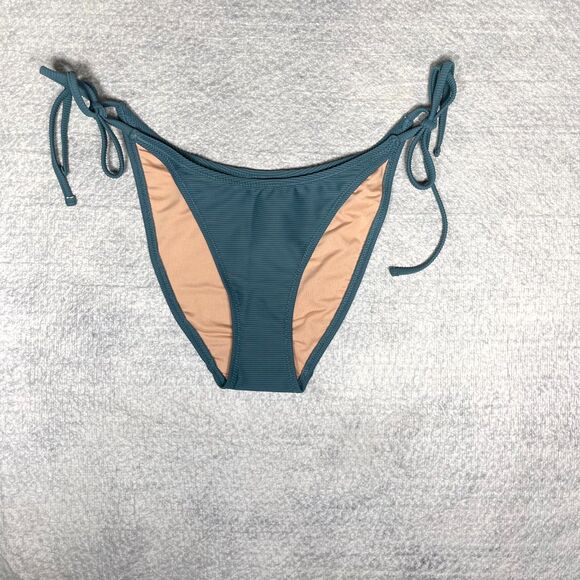 J.Crew Ribbed curved-waist cheeky string bikini bottom Swimwear Size‎ S NEW - Picture 1 of 8